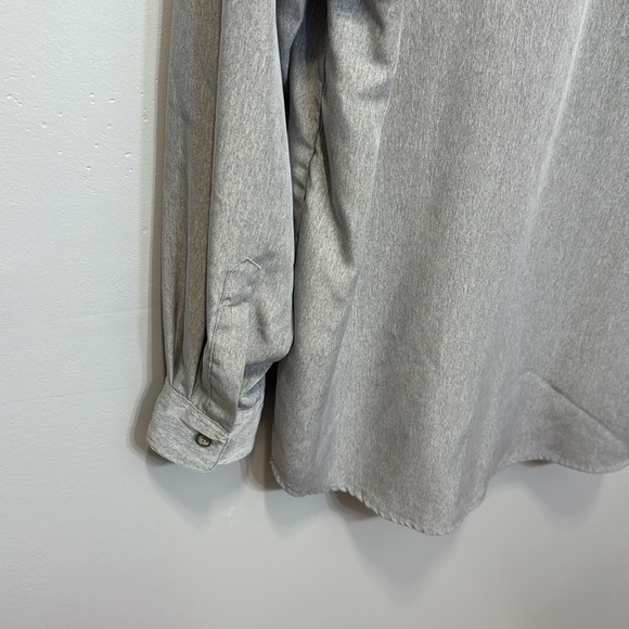 ELLIOTT Men’s Gray Button-Up Long Sleeve Collar Shirt Med 15-15.5 100% Polyester - Picture 10 of 16